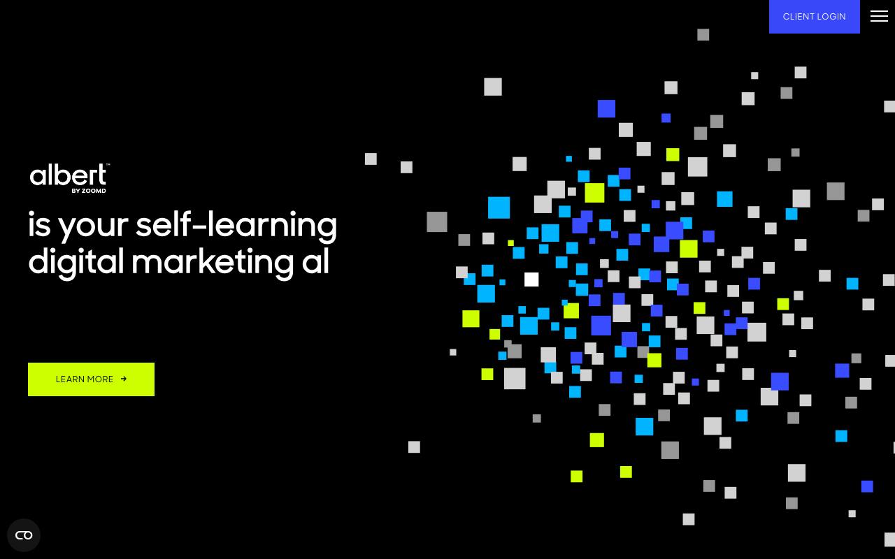 Screenshot of the Albert.ai homepage