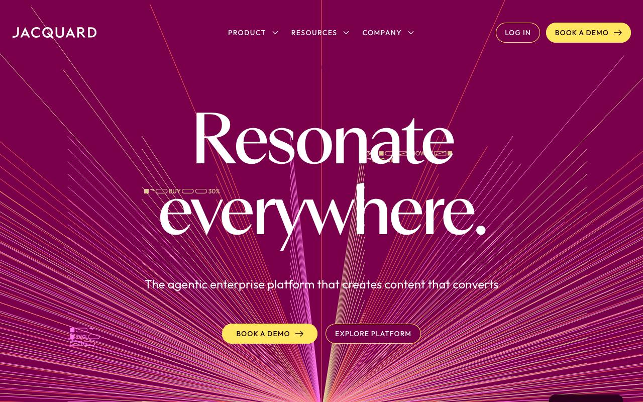 Screenshot of the Jacquard homepage